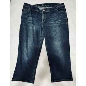 Lane Bryant Genius Fit Capri Jeans Size 22 Dark Wash Stretch Denim